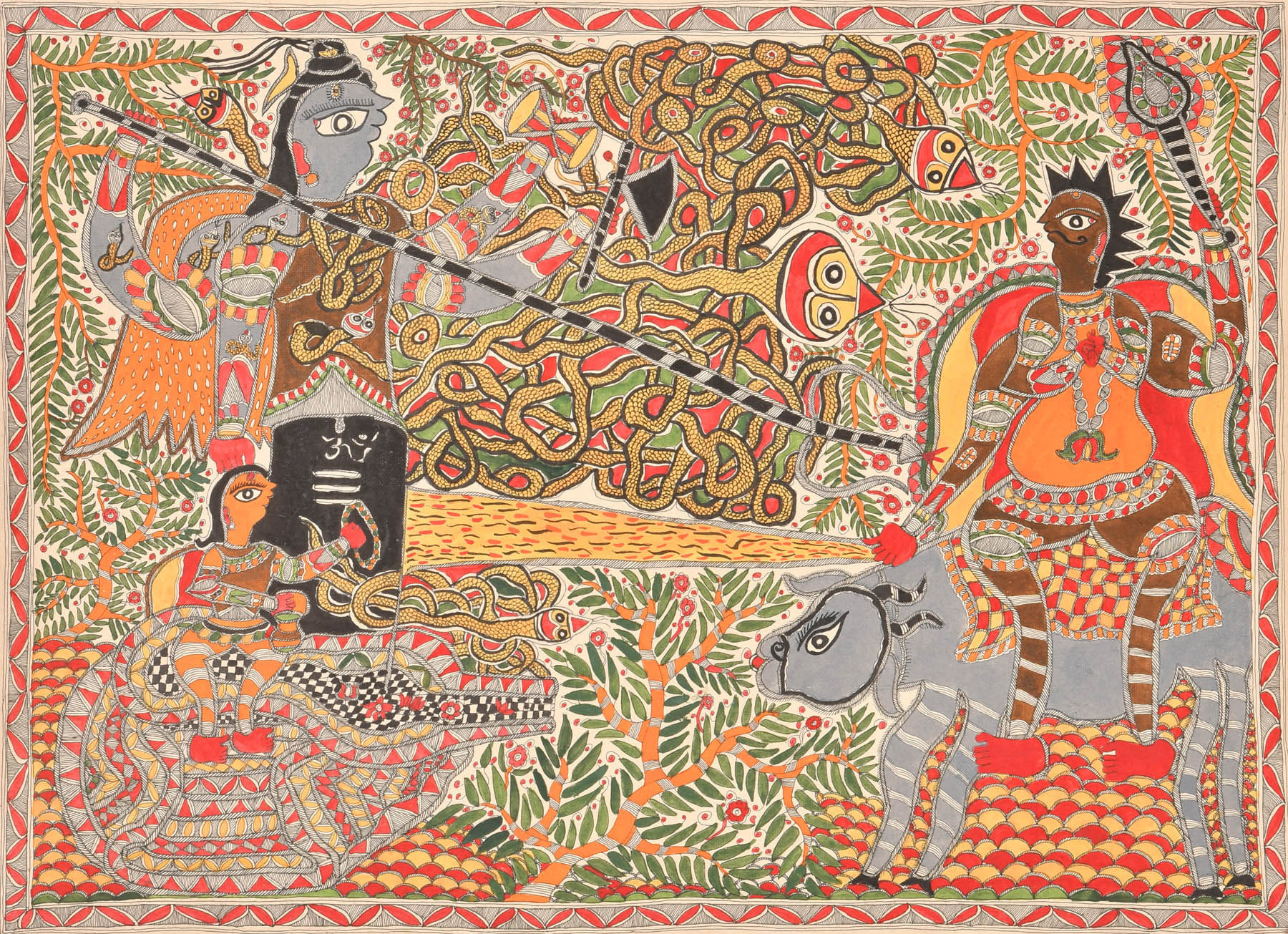 Shiva saves Markandeya from Yama