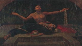 king aja and indumati by Ravi Varma